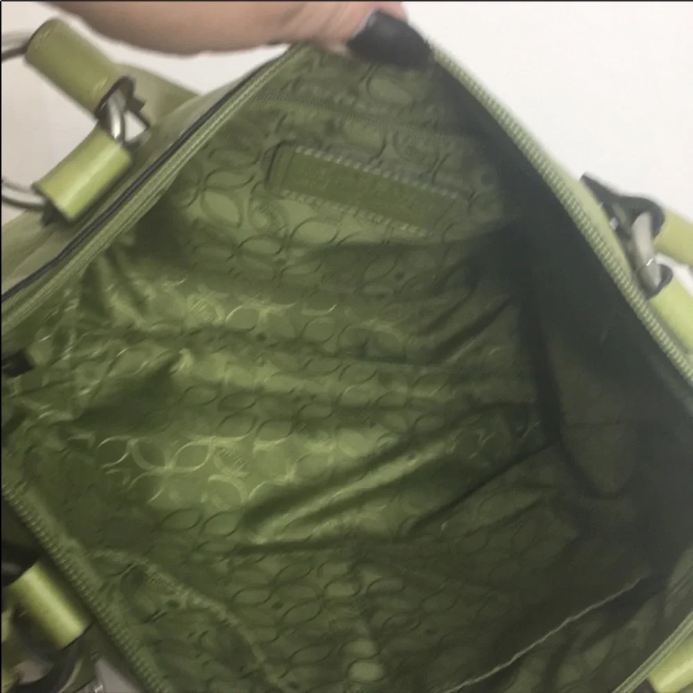 Fossil Hanover Top Zip Shoulder Bag Purse Lime